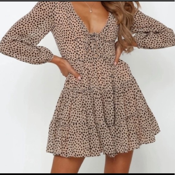 Goodnight Macaroon Dresses & Skirts - Goodnight Macaroon Eli leopard print tier dress